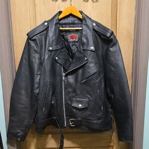 Scott Black Leather Biker Jacket